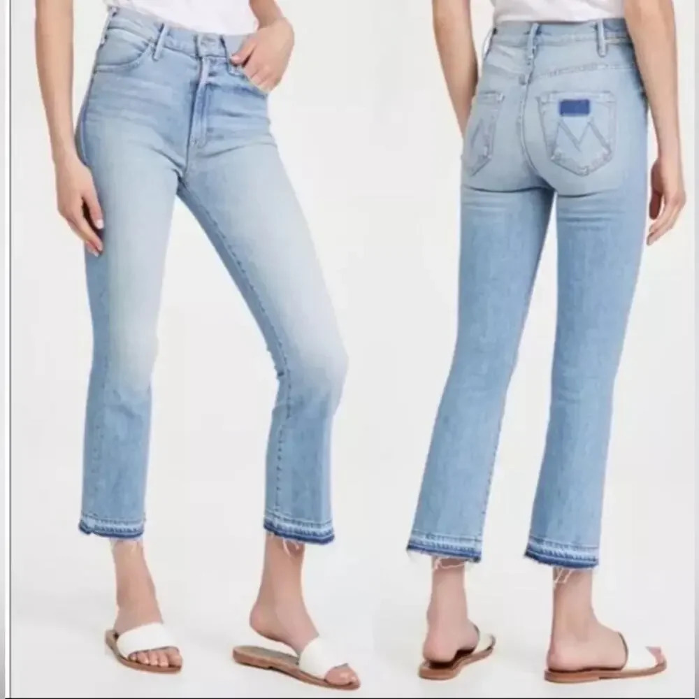 MOTHER Superior The Hustle Ankle Undone Hem On My Feet Jeans Blue Size 29